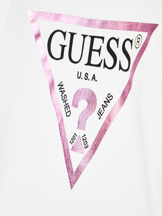 Guess Guess Bluzka K84I18 K8HM0 Biały Regular Fit