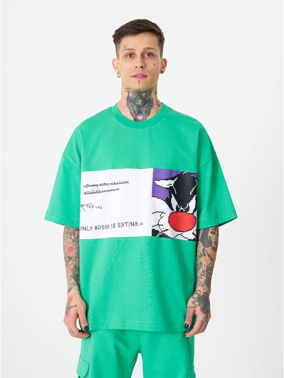 Machinist Machinist T-Shirt Koszulka Z Krótkim Rękawem Męska Oversize Zielona Machinist Sylvester XL Zielony Oversize