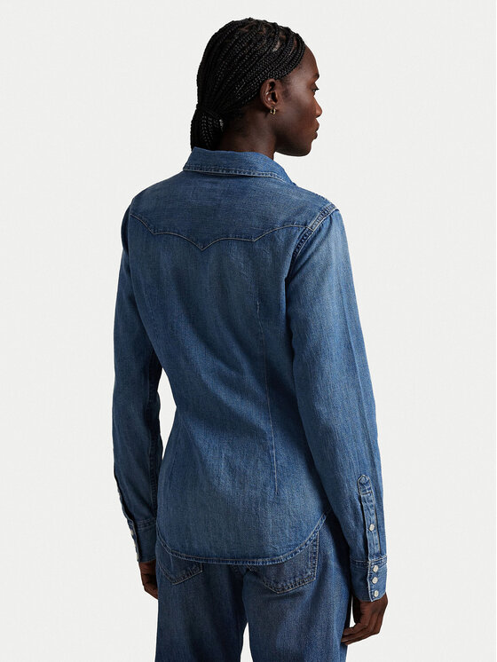 Polo Ralph Lauren Polo Ralph Lauren camicia di jeans 211969402001 Blu scuro Slim Fit