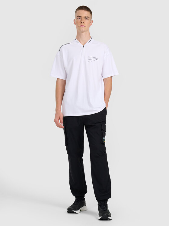4F 4F Polo DUO DYNAMICS Biały Oversize