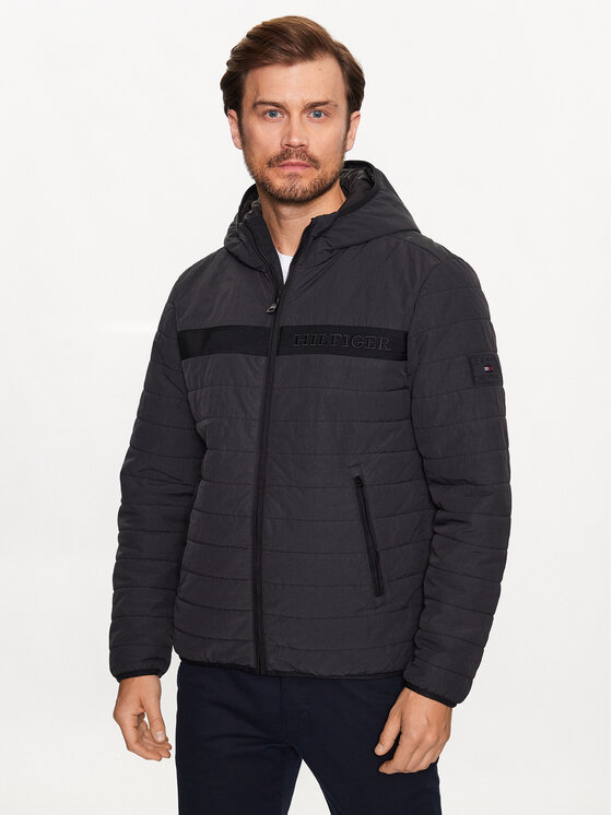 Tommy Hilfiger Giacca di transizione MW0MW31639 Nero Regular Fit, taglia : XXL