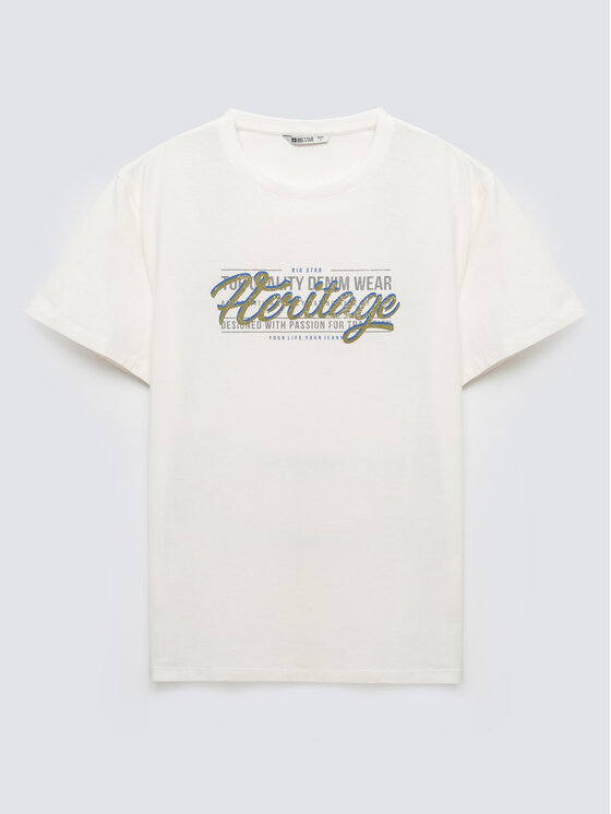 BIG STAR BIG STAR T-Shirt KEREN Biały Basic Fit