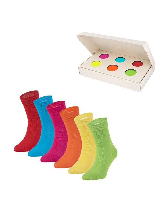 Zooksy Zooksy Zestaw 6 par wysokich skarpet dziecięcych Basic Kolorowy