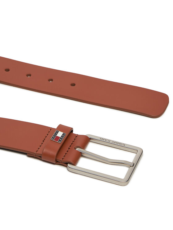 Tommy Jeans Tommy Jeans Pánsky opasok Tjm Flag Leather 4.0 AM0AM12420 Hnedá