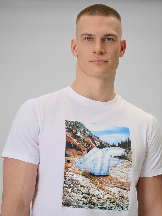 4F 4F T-Shirt WINTER CODE Biały Regular Fit
