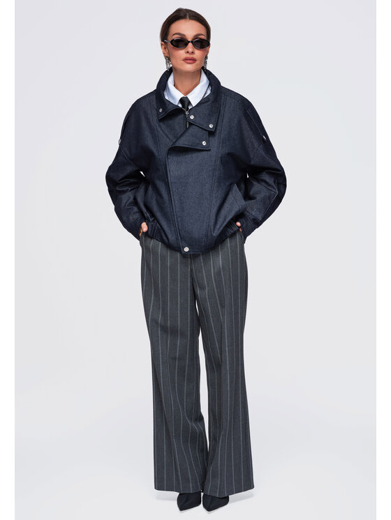 Ombre Ombre Kurtka przejściowa OW-JALP-0137 Granatowy Oversize