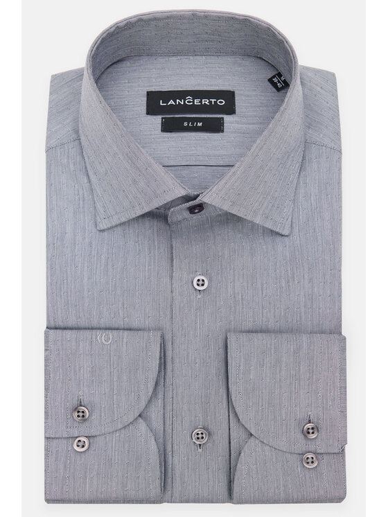 Lancerto Lancerto Koszula Buena KO051223000006 Szary Slim Fit