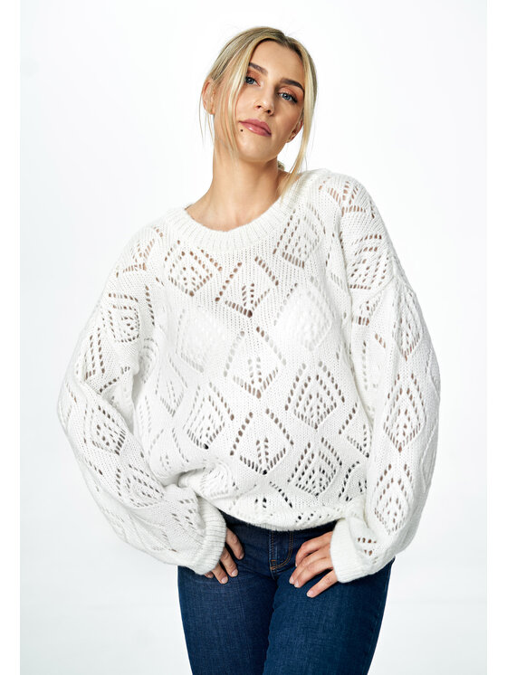 FIGL FIGL Sveter M887 Biela Oversize
