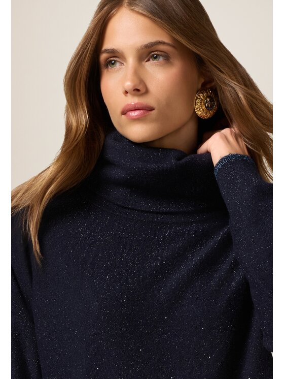 Oltre Oltre Cardigan M506E001883N034 Blu Baggy Fit