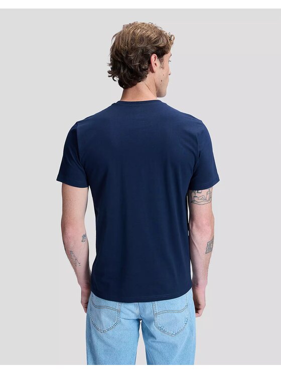 Lee Lee T-Shirt SS PATCH LOGO TEE Niebieski Regular Fit