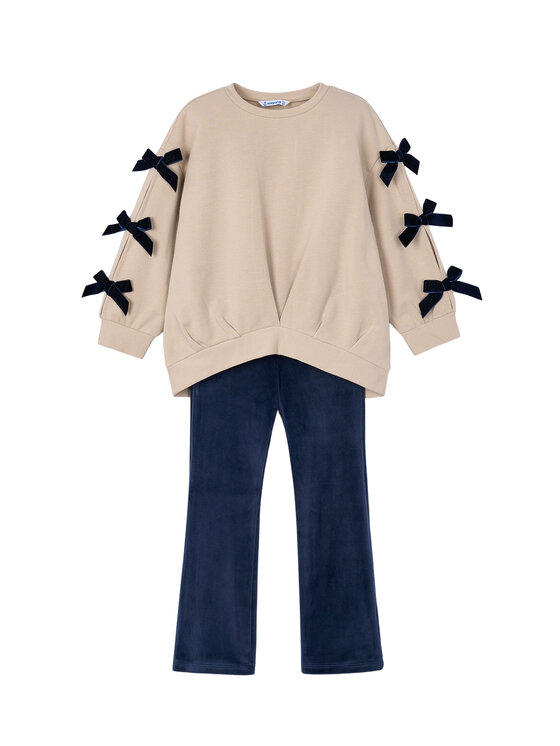 Mayoral Mayoral Komplet bluza i legginsy 4725 Beżowy Regular Fit