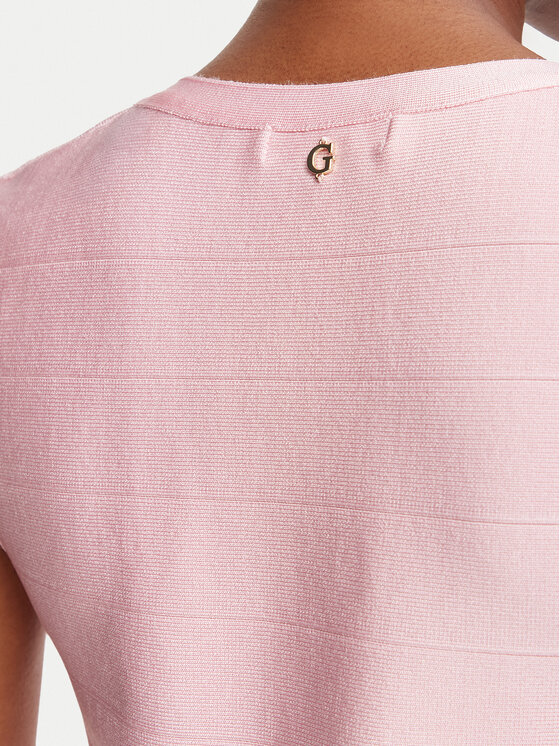 Guess Guess Koktejlové šaty W6YKAQ Z1265 Růžová Slim Fit
