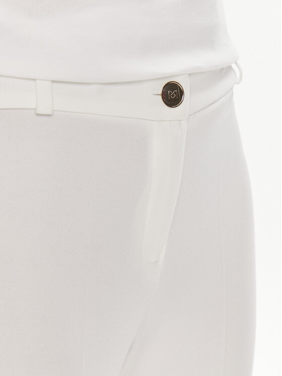 Rinascimento Rinascimento Kalhoty z materiálu CFC0118248003 Bílá Regular Fit