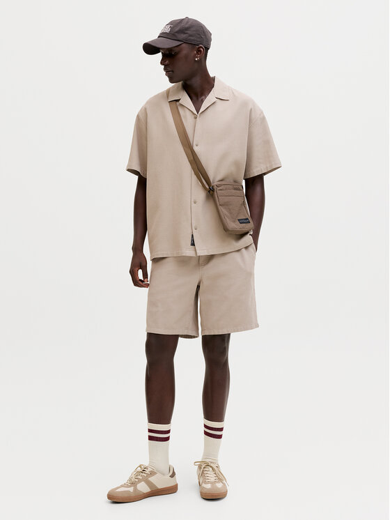 Jack & Jones Jack & Jones Šortky z materiálu Jaiden 12295862 Béžová Relaxed Fit