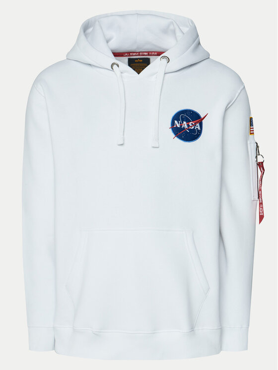 Męska Bluza Alpha Industries, Rozmiar XL, Biała, Nasa 178317