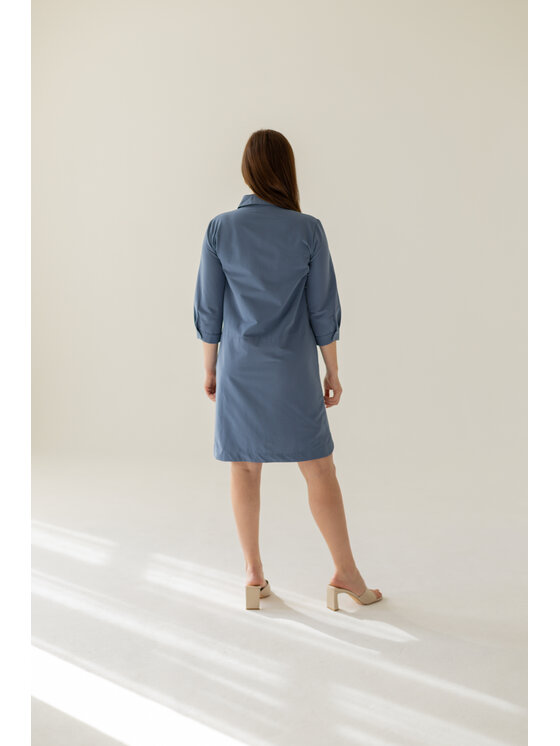 Entelier Entelier Sukienka koszulowa Zoe koszulowa Niebieski Relaxed Fit