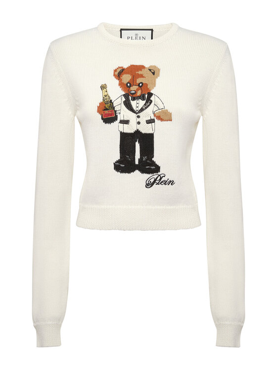 PHILIPP PLEIN PHILIPP PLEIN Sweter 27251 Biały Regular Fit