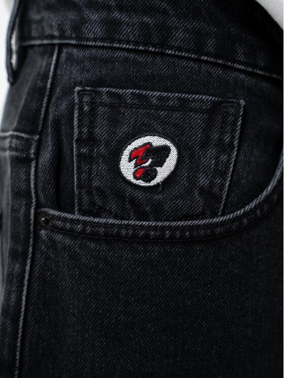 Smerfy Smerfy Jeansy Spodnie Jeansowe Baggy Męskie Czarne Smerfy Stunned XXL Czarny Baggy Fit