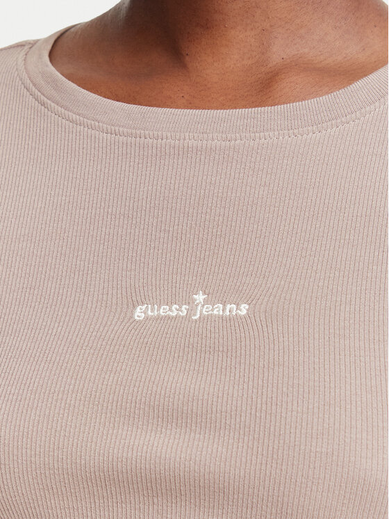 Guess Jeans Guess Jeans Bluse W6YP14 K3821 Beige Slim Fit