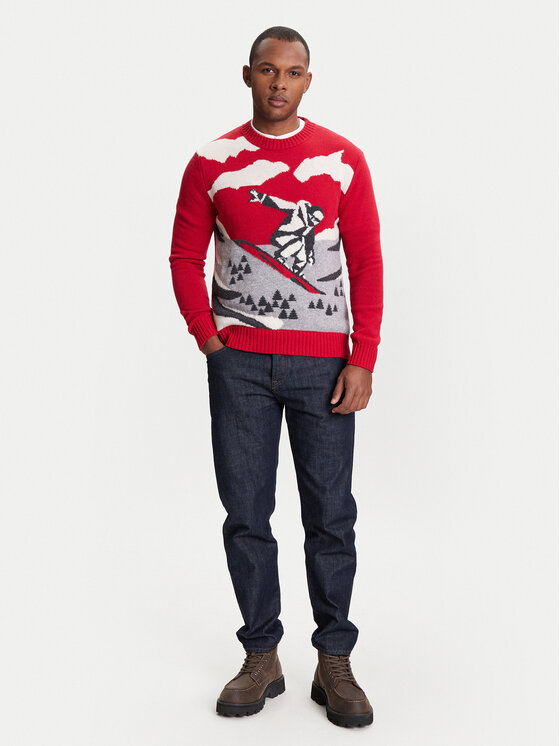 United Colors Of Benetton United Colors Of Benetton Sweater 1244K108R Piros Regular Fit