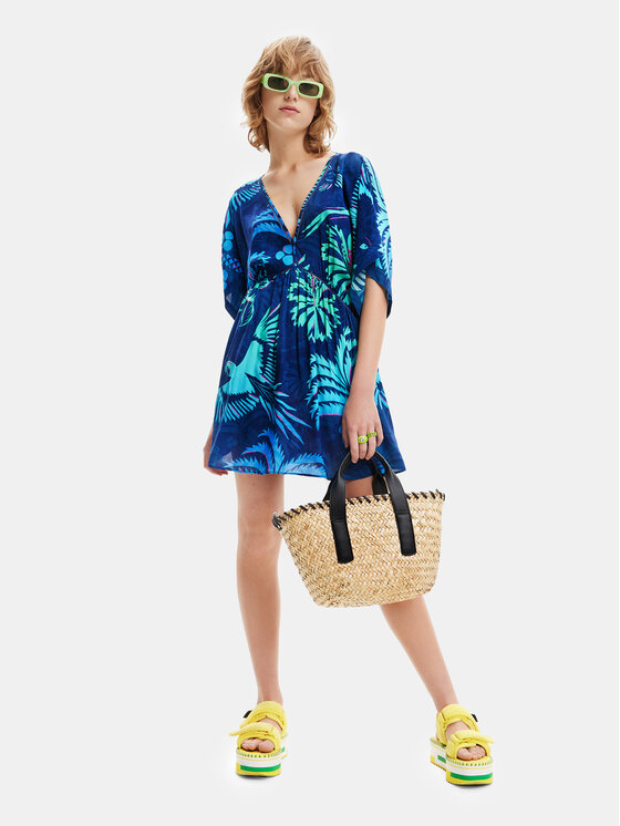 Desigual Desigual Sukienka letnia 23SWMW18 Granatowy Regular Fit
