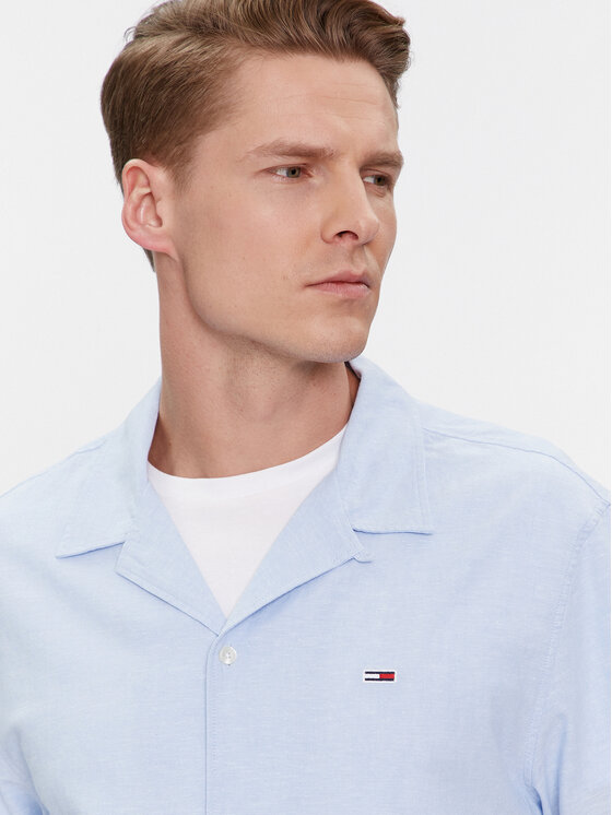 Tommy Jeans Tommy Jeans Marškiniai Camp DM0DM18963 Žydra Regular Fit