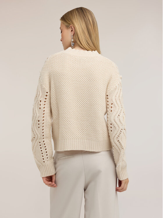 Motivi Motivi Sweter M621W004339N011 Biały Regular Fit