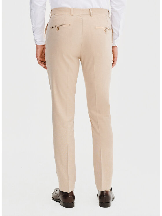 Pako Lorente Pako Lorente Spodnie garniturowe P25SF-6G-009 Beżowy Slim Fit