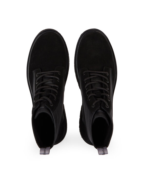 Calvin Klein Jeans Calvin Klein Jeans Зимни обувки Eva Mid Laceup Lth Boot Hiking YM0YM00842 Черен