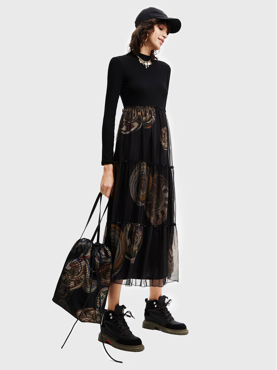 Desigual Desigual Sukienka codzienna MONSIEUR CHRISTIAN LACROIX Gloria 22WWVK55 Czarny Regular Fit