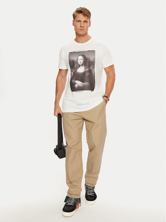 Off-White Off-White Majica OMAA002G190010170188 Bela Regular Fit