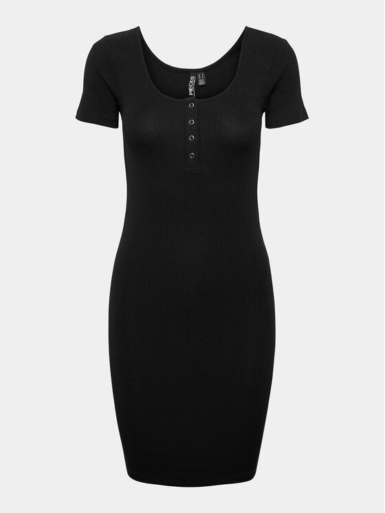 Pieces Pieces Haljina za svaki dan Kitte 17146324 Crna Slim Fit