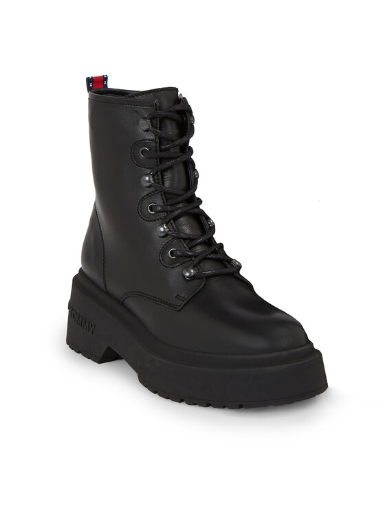Tommy Jeans Tommy Jeans Μποτάκια Tjw Lace Up Boot Chunky EN0EN02404 Μαύρο