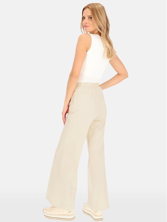 Perso Perso Kalhoty z materiálu PTE242408F Šedá Regular Fit