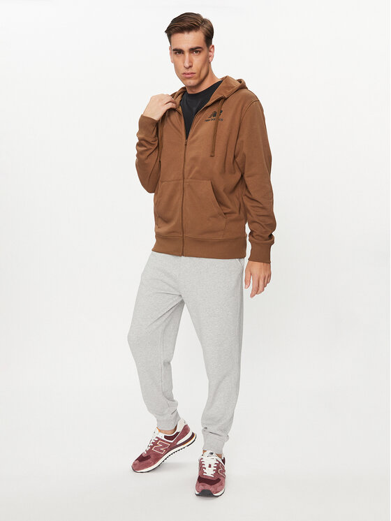 New Balance New Balance Jopa Essentials Stacked Logo French Terry Jacket MJ31536 Rjava Regular Fit