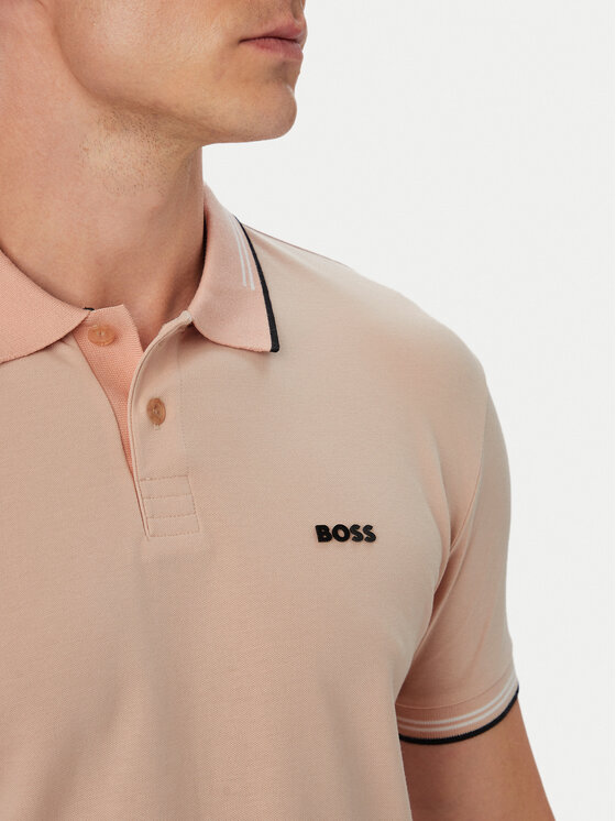 BOSS BOSS Polo Paul 50506193 Pomarańczowy jasny Regular Fit