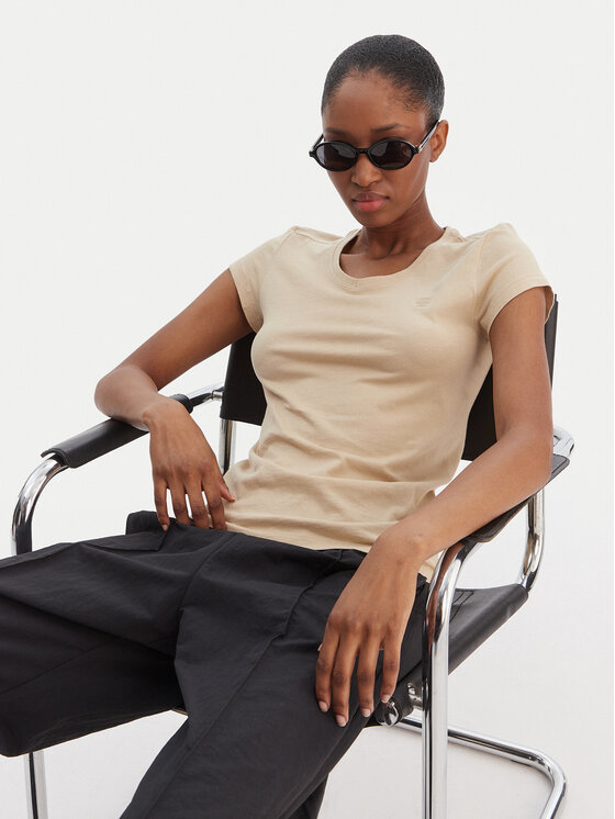 G-Star Raw G-Star Raw Marškinėliai Eyben D24533-4107 Écru Slim Fit