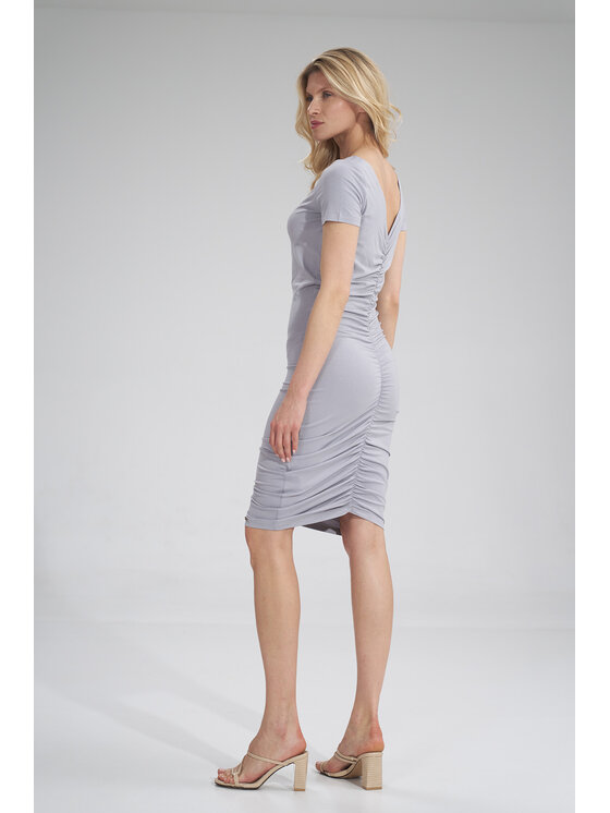 FIGL FIGL Sukienka codzienna M786 Szary Fitted Fit