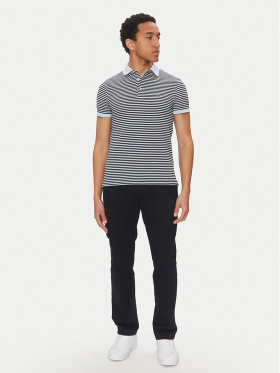 Tommy Hilfiger Tommy Hilfiger Polo 1985 MW0MW17771 Granatowy Slim Fit