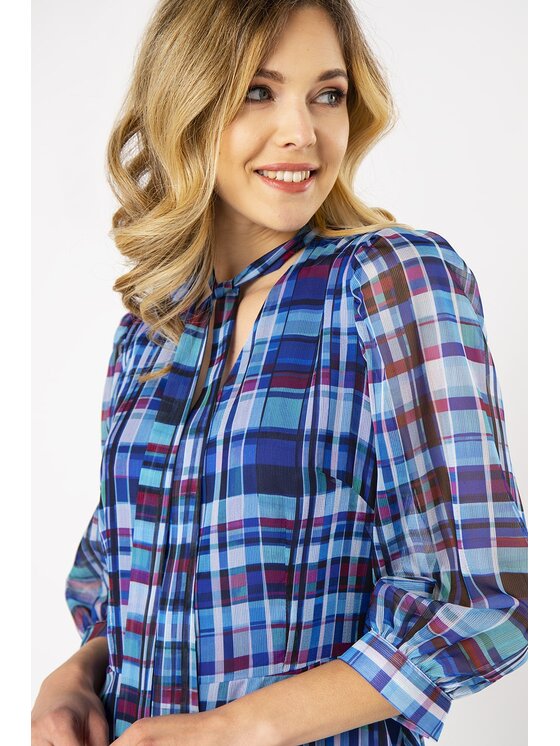 QUIOSQUE QUIOSQUE Každodenné šaty CHECKWOW DRESS Modrá Regular Fit