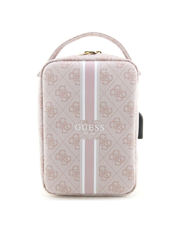 Guess Guess Etui na telefon 4G Printed Stripes Różowy