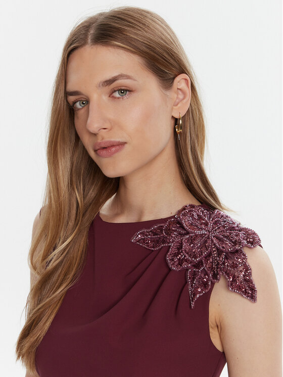 Rinascimento Rinascimento Rochie de seară CFC0020094002 Vișiniu Slim Fit