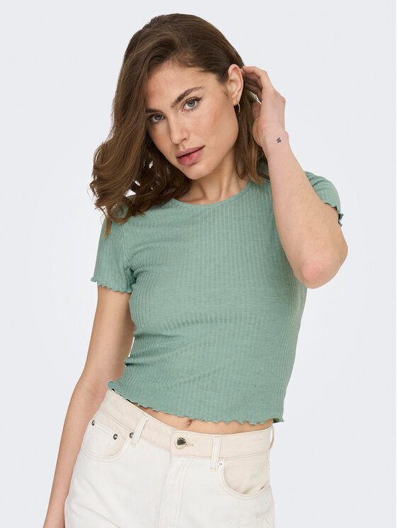 ONLY ONLY T-Shirt Emma 15201206 Zielony Regular Fit