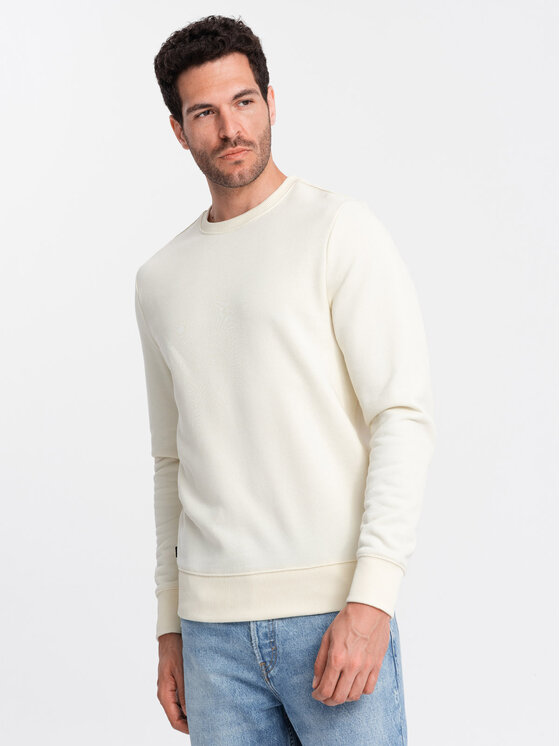 Ombre Ombre Mikina OM-SSBN-0159 Écru Regular Fit