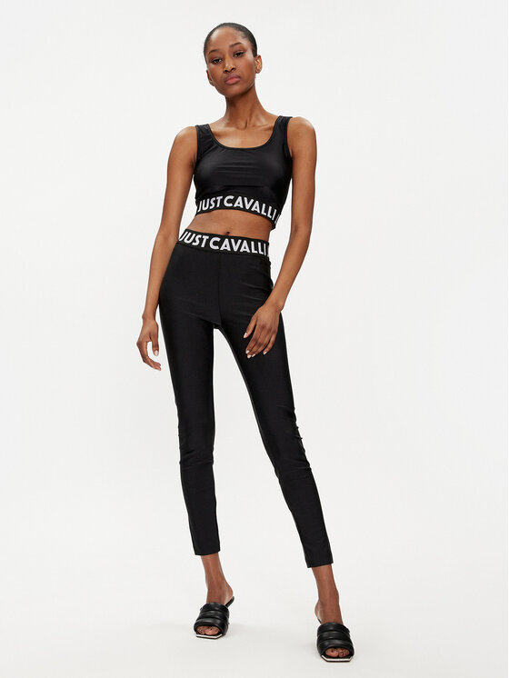 Just Cavalli Just Cavalli Top 76PAM204 Negru Slim Fit