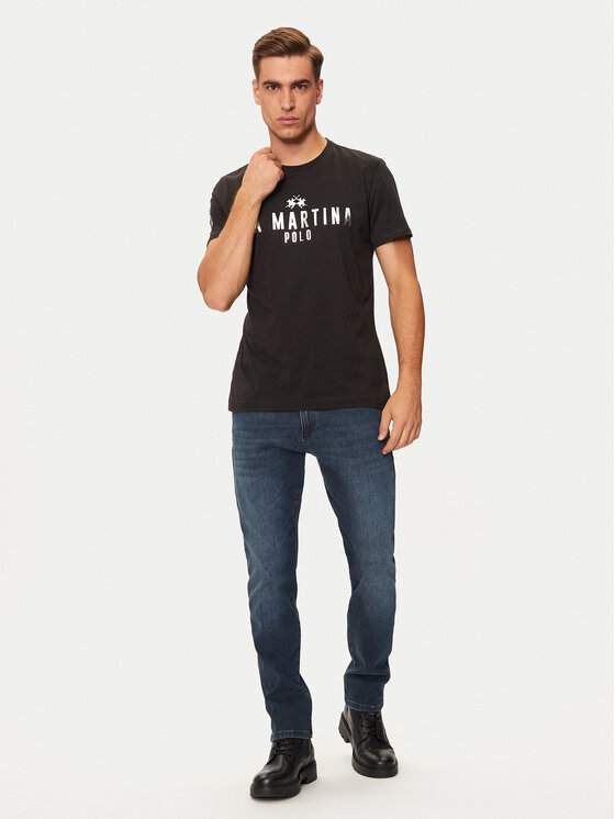La Martina La Martina T-Shirt ZMR322 JS206 Czarny Regular Fit