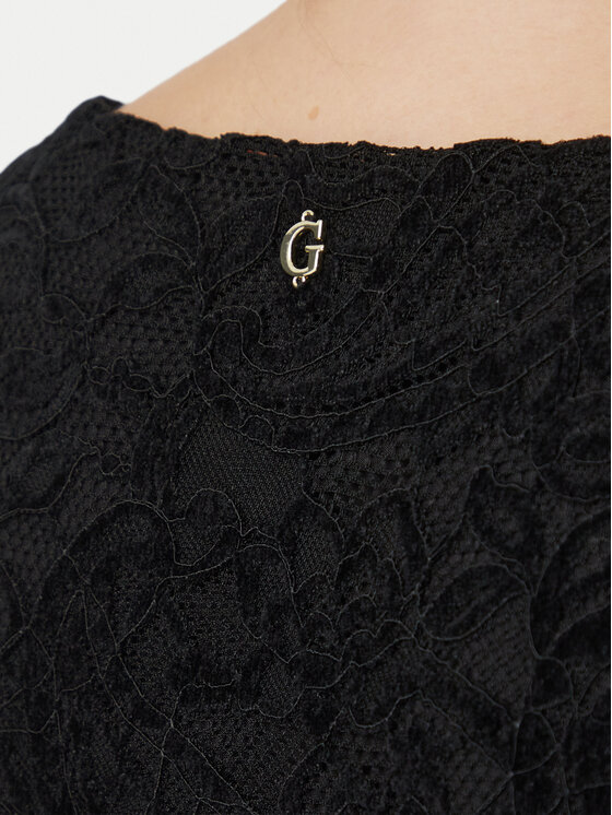 Guess Guess Koktel haljina W6BK54 K6389 Crna Slim Fit