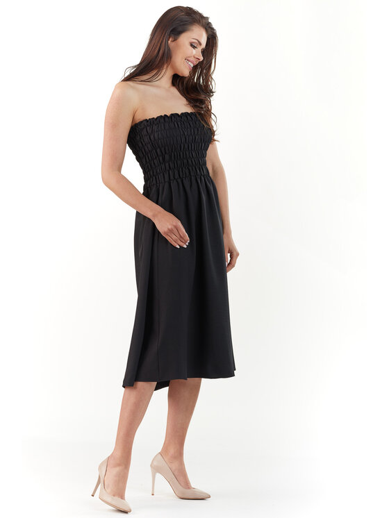Awama Awama Vestito estivo L070 Nero Basic Fit