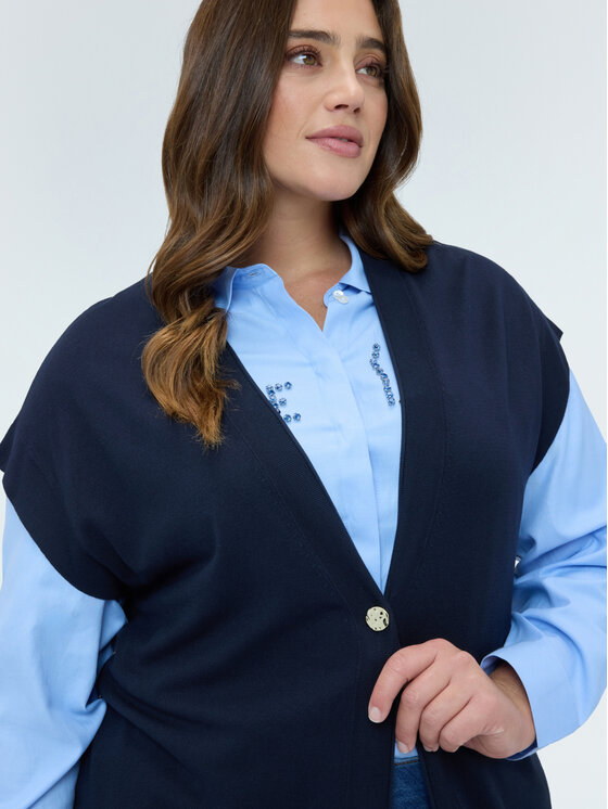 Fiorella Rubino Fiorella Rubino Sweter M114E002114N034 Niebieski Regular Fit