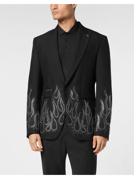 PHILIPP PLEIN PHILIPP PLEIN Marynarka 22545 Czarny Regular Fit